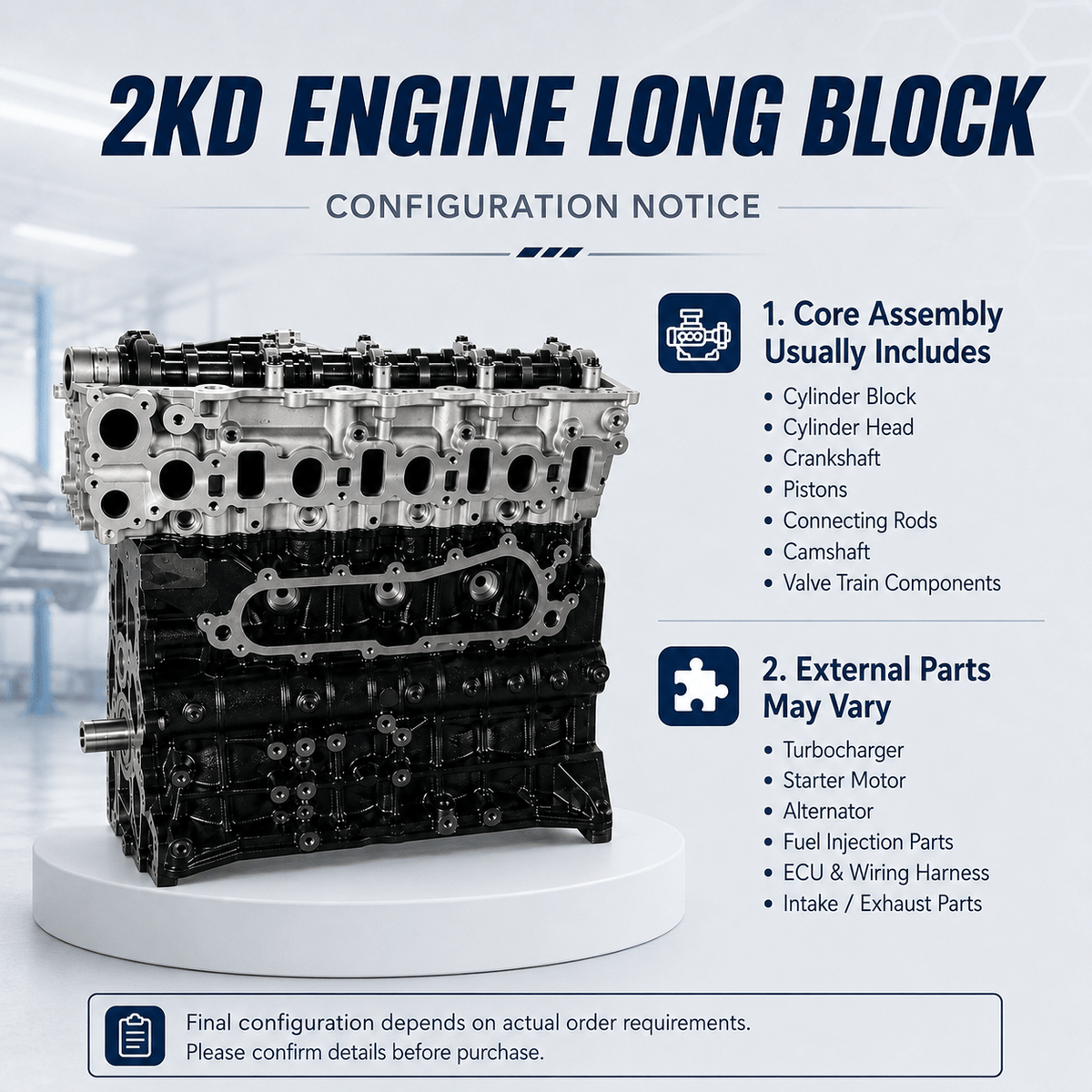 2.5L Diesel Engine Long Block 4 Cylinder Assembly for Toyota Hilux - Image 4
